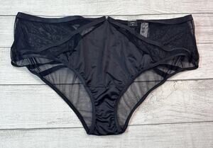 Torrid Strappy Satin Cheeky Panty Undies Sexy Keyhole Back Black Size 5/5X